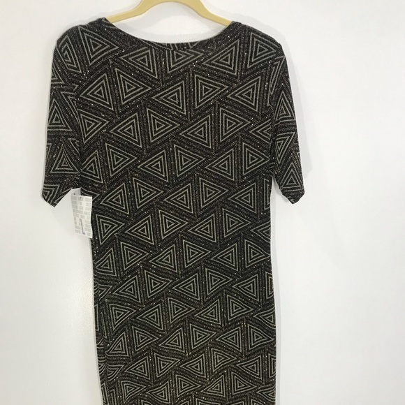 New Lularoe Julia Gold Sparkle Dress Size L - Picture 7 of 7